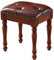 IBOWZ Klavierhocker Vintage-Klavierhocker, Klavierbank mit Beinen aus massivem Holz, Schminkhocker mit gepolstertem Sitz, PU-Leder, Braun, Blau
