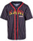 Karl Kani Herren KM233-003-1 KK Serif Pinstripe Baseball Shirt M Black/red/White