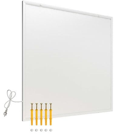 Wiltec Pannello radiante a infrarossi 350W 620x620x15 mm, Pannello elettrico per riscaldamento IR