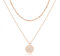 LOLIAS Kette Gold Damen Layering Halskette Damen 18k Vergoldet Silber & Rosegold Wasserfest Lange Ketten mit Anhänger for Frauen Doppel Mehrreihige Zarte Goldene Kette Damen Rund Plättchen Schmuck