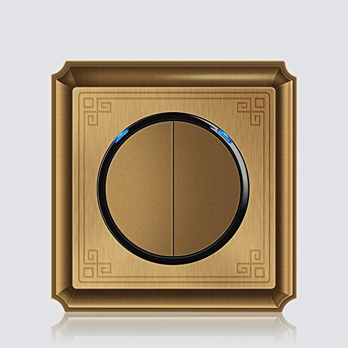 Interruttore luce, interruttore luce touch, Interruttore della luce Interruttore a pulsante di controllo singolo e doppio stile industriale con indicatore luminoso a LED (Colore : Blank (Color : 2 Ga