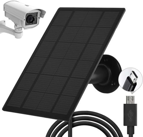 Solar Panel for Ring Camera | 3W USB Port Solar Panel for Outdoor Rechargeable Battery Camera,Type-C Ring Solar Panel Charger, Efficient Solar Panel for Security Camera