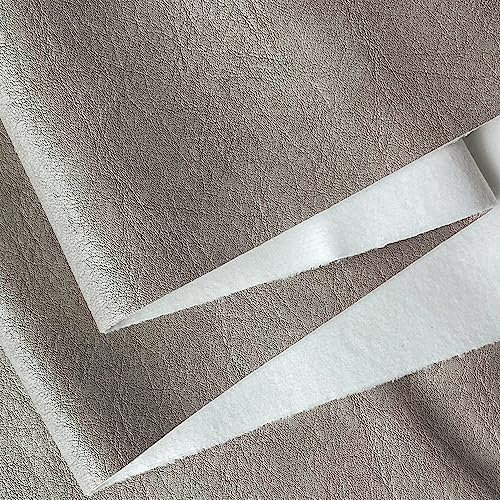 ONEART | Kunstleder Stoff Meterware, Lederimitat für Handwerk Dekor, weiche Körnung Polsterung Stoff, 91×135 cm-Silbergrau