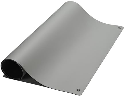 SafeGuard ESD-Tischmatte Premium, grau, 1200 x 800 x 2 mm, Zuschnitt mit 2x 10 mm Druckknopf