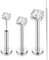 Chriscoco 3PCS 16G G23 Titan Tragus Piercing Silber Labret Piercing Nasenpiercing Stecker Lippenpiercing 2/3/4MM CZ Piercing Ohr Monroe Medusa Piercing Helix Piercing Jewellery 6/8/10MM
