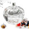 Glas Kürbis Süßigkeiten Schüssel Mit Deckel - Transparente Halloween Deko für Home Party (Clear)