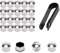 REIJAX 20 Stück Auto Radschrauben Kappen, Für Hyundai i10/Grand i10/i20/i20 Active/i20 Elite Sechskant Radmutter Kappen Radbolzen Schutz Cover ZubehöR,A/Silver-21MM