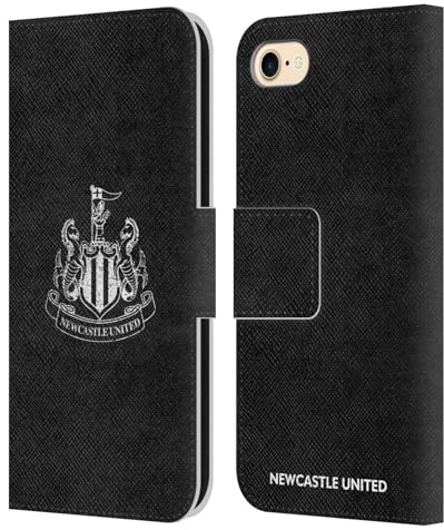 Head Case Designs Officially Licensed Newcastle United Football Club Distressed Crest Leather Book Wallet Case Cover Compatible With Apple iPhone 7/8 / SE 2020 & 2022