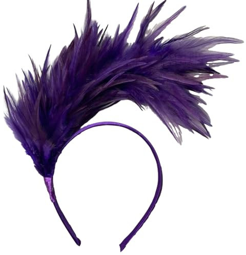Serre-tête écologique pour cheveux épais Vintage Coloré Plume Accessoire Mariage Fête Violet