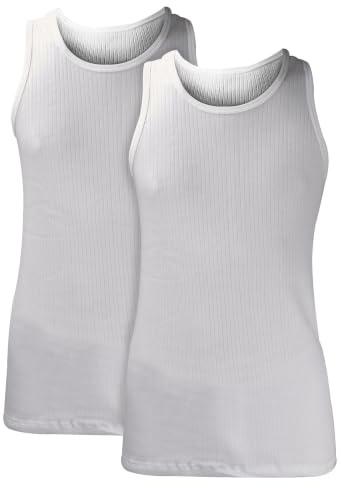 HEAT HOLDERS - 2er Pack Herren Thermo Innenfleece Baumwolle Reich Ärmellos Unterhemd
