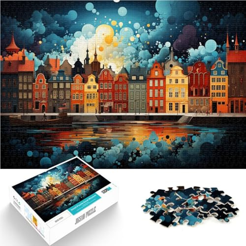 Puzzle für Erwachsene, 1000 Teile, Kopenhagen, Familienspaß, jedes Teil ist einzigartig – anspruchsvolles Familienspaßspiel, 47 x 52 cm