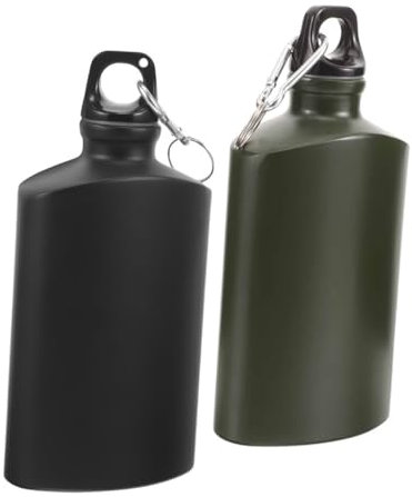 TOYANDONA 2pièces Bouteilles Eau Plates Aluminium Étanches Et Légères Pour Camping Randonnée Gourde Portable Pour Activités De Plein Air