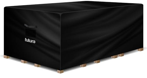 Futura Rectangular Garden Furniture Covers Waterproof 200x160x70cm, 420D Oxford Fabric Outdoor Table, Rattan & Patio garden furniture covers, PVC Lined, Air Vents and UV Safe