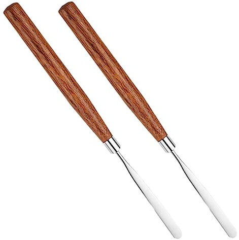 2 Stück Make Up Spatel zum Mischen Edelstahl