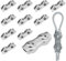 Gebrazy Lot de 12 serre-câbles M4 Duplex - En acier inoxydable 304 - Pour câble métallique de 4 mm - Tendeur de corde à linge - Fixation M4