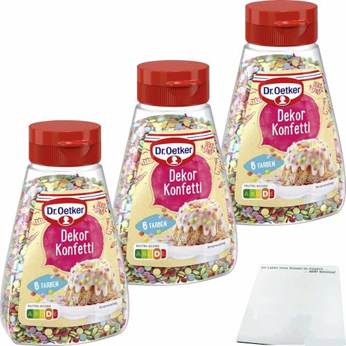 usy Bundle für Oetker Dekor Konfetti 3er Pack (3x100g Dose) + usy Block