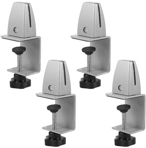 YOFAPA 4 Stück Schreibtisch Trennwand klemme, Verstellbare Aluminium Tischteilerklemmen, Abnehmbar & Verstellbare C-Klemmen schützen für Büro, Privatanwendung