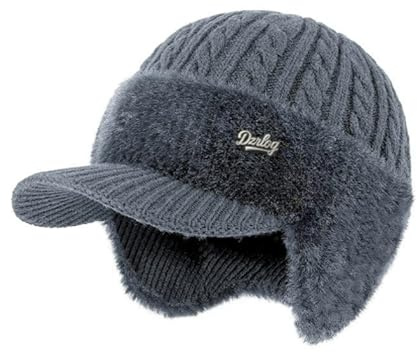 bergxperten PolarHeat i Die All-in-One.Wintermütze für Komfort und W¤rme Warm und winddichter Wintermütze für Herren, gestrickt mit Ohrenklappen und Fleecefutter