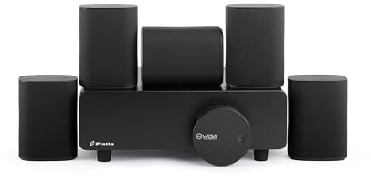 phosir Milan 5.1 Kabelloses Surround Sound System mit Subwoofer – Kompaktes TV Lautsprecher Set für Fernseher & PC, WiSA Low-Latency Heimkino-System, Schwarz