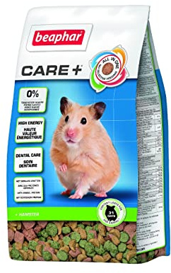 BEAPHAR – Care+ – Alimentation Super Premium extrudée pour Hamster – avec des protéines animales – Haute digestibilité & Valeur énergétique – Usure Naturelle des Dents – sans sucres ajoutés – 250g