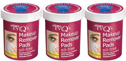 Andrea Eye Q's Oil-free Eye Makeup Remover Pads, 65-Count (Pack of 3)