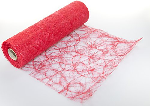 1 Rolle Sizoweb Vlies, 30 cm x 25 m, hellrot (Farbnummer: 3310), Tischläufer, Tischband. Ideal für Dekoration bei besonderen Anlässen wie Hochzeit, Taufe, Kommunion, Weihnachten und viele mehr.