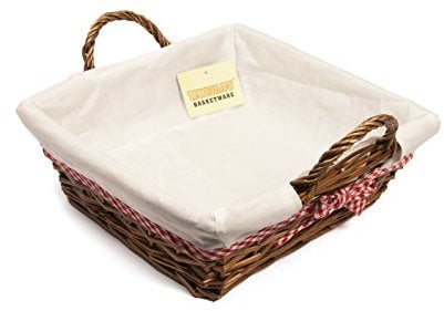 woodluv Storage Baskets Willow, Basket to make hamper, Handmade Woven Organizer Basket, Hamper basket Storage Basket for shelves, 33x31 cm - Square