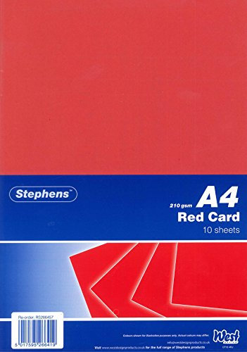 Stephens RS266457 Fotokarton - 10 Bogen Hochwertiger, fester Fotokarton für professionelle Projekte, 210 g/m2, rot