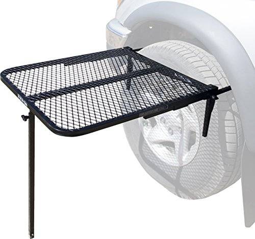 Tire Table Vehicle Tire-Mounted Steel Camping, Travel, Tailgating and Outdoor Work Table