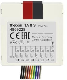 Theben 4969228 TA 8 S - KNX 8-fach Tasterschnittstelle mit 10-poligem Kabelanschluss