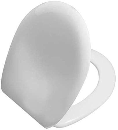 VitrA Layton Toilet Seat with Soft Close Lid - Soft Close White Toilet Seat and Cover with Top Mount Fixing - Made from Ultra Strong Duroplast - Toilet Seat Size 355 x 445mm
