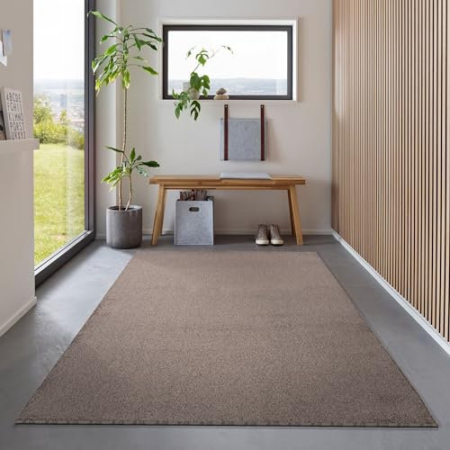 Carpetsale24 Teppich 280x370 cm Braun, Kurzflor, Einfarbig, Modern, Rechteckig, Pflegeleicht, rutschfest, XXL Bodenteppich für Wohnzimmer, Schlafzimmer, Essbereich
