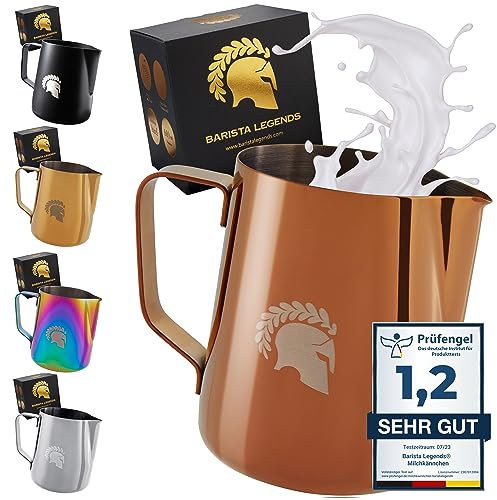 Barista Legends® Pot à lait en acier inoxydable 6000ml le cuivre avec bec verseur spécial Latte Art - Pichet inox - Pichet à lait en acier inoxydable Barista - Accessoires Barista
