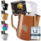 Barista Legends® Jarra de leche de acero inoxidable, 600 ml, con boquilla especial Latte Art, jarra de leche para hobby barista en colores impresionantes
