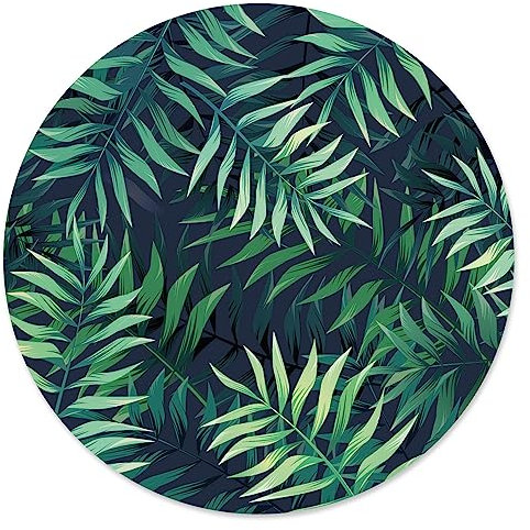 younikat Tapis de Souris Tropical I Ø 22 cm I Tapis de Souris Taille Standard antidérapant I Vacances Voyage Tropiques Jungle I dv698