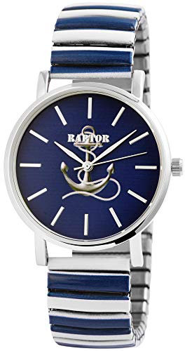 Raptor Colorful Edition Damen-Uhr Zugband Edelstahl Motiv Bunt Print Analog Quarz RA10205