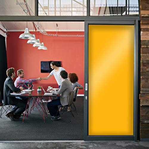 DIMEXACT - Film occultant Jaune foncé Brillant pour fenêtre - 122 cm x 1 m - en Rouleau