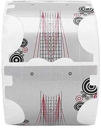 500PCS Cool Silver Grey Shaped Nail Art Forms Sticker, Extension Guide Self-adhesive Tips, with Hardened Thickened Design, for Acrylic UV Gel Nail Art Care Women Girls Home Nail Salons