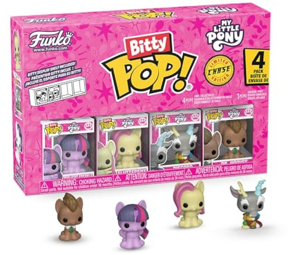 Funko Bitty POP! 4 Pack: My Little Pony - Twilight (1 in 6 Chase Chance) | Offizieller Fanartikel und Merch - Winzige Mini Figuren mit Display Regal - Tortendeko, Mitgebsel und Wichtelgeschenk