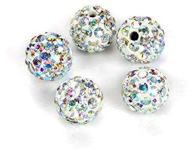 100 Stück Sonnenfänger Kristall Strass Pavé-Fassung Discokugel 8 mm klar AB Polymer Ton Perlen kompatibel mit Shamballa alle anderen Schmuckherstellung DB8-2