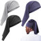 3 Pieces Satin Lined Dread Loc Cap Long Braid Cap Elastic Dreadlock Tube Sock for Full Cover Hair Stocking Night Sleep Bonnet, Gray, Blue, Black, One size