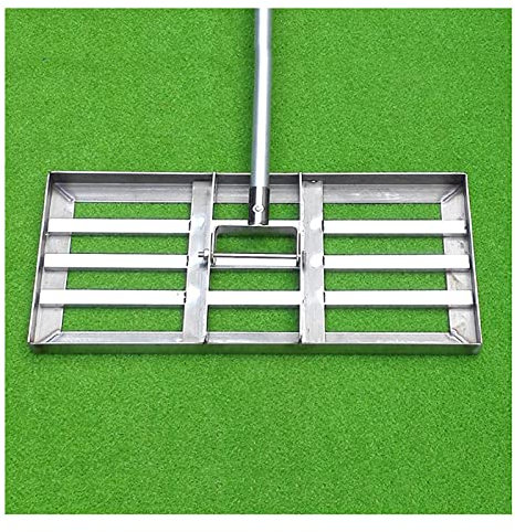 Rasen-Level-Rechen Edelstahl-Rasen-Level-Werkzeug mit Griff, 4,5 Fuß Rasen-Level-Rechen für Garten-Gras-Golfplatz