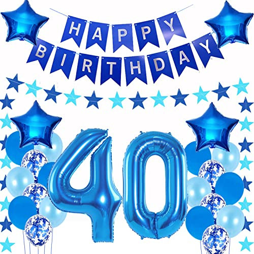 Luftballons 40. geburtstag mann deko blau,Geburtstagsdeko 40 jahre mann,Folienballon 40 Geburtstag Dekoration männer,deko 40. Geburtstag Mann Deko blau,geburtstags banner 40 geburtstag deko