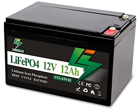 LiFePO4 Batterie 12V 12Ah Phosphate De Fer Lithium Batterie Rechargeable Cycle Profond Et 10A BMS pour SystÈMe Solaire, RV, Bateau, Bateau, Maison, Camping, Alimentation d'urgence