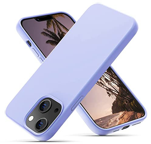 OitiYaa Silicone Case Compatible with iPhone 14 Plus Case 6.7 Inch, Soft Ultra Slim Protective Shockproof Liquid Silicone Phone Case with Anti-Scratch Microfiber Lining,Clove Purple