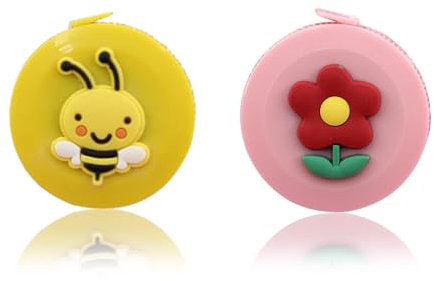 FAMIDIQGO 2 Stück Blumen und Bienen Massband Körper Einziehbares Maßband Körper Schneidermaßband Measuring Tape zum Messen von Länge, Brust, Taille usw,150cm/59in