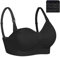 Dreamburn Maternity Nursing Bra 1/2/3 Pack Wireless Seamless Breastfeeding Bras 4 Rows Adjust Hook with Removable Spill Prevention Pads Add Extenders Comfortable Solid Black