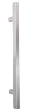 API Maniglione quadro diritto in acciaio inox satinato per porte interne esterne serramenti e negozi (Lunghezza 600 mm - Interasse 400 mm)