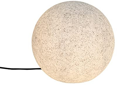 Qazqa - Moderne Außenleuchte I Sockelleuchte Grau 35 cm IP44 - Nura I Außenbeleuchtung - Kunststoff Kugel I Kugelförmig - LED geeignet E27