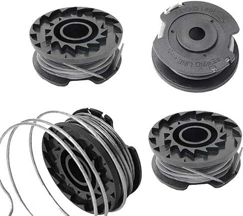 ERHUO 4 Stück Rasentrimmer Fadenspule, Rasentrimmerfaden Φ1,65 mm 16 ft/4,9 m F016F04557 Ersatz-Rasentrimmer-Spulenabdeckung mit Bosch Art 23/26 SL,Rasentrimmer-Spule